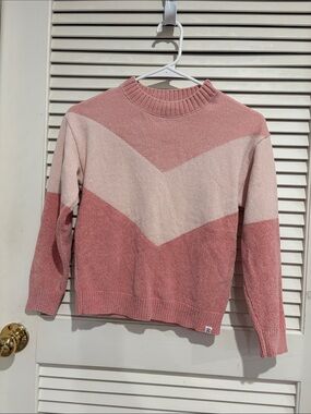 Girls' Pink Chevron Knit Sweater